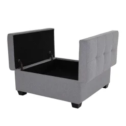 Ottoman avec rangement - gris