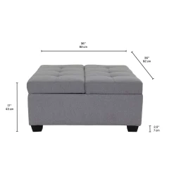 Ottoman avec rangement - gris