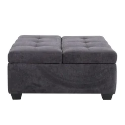 Ottoman avec rangement - gris charbon