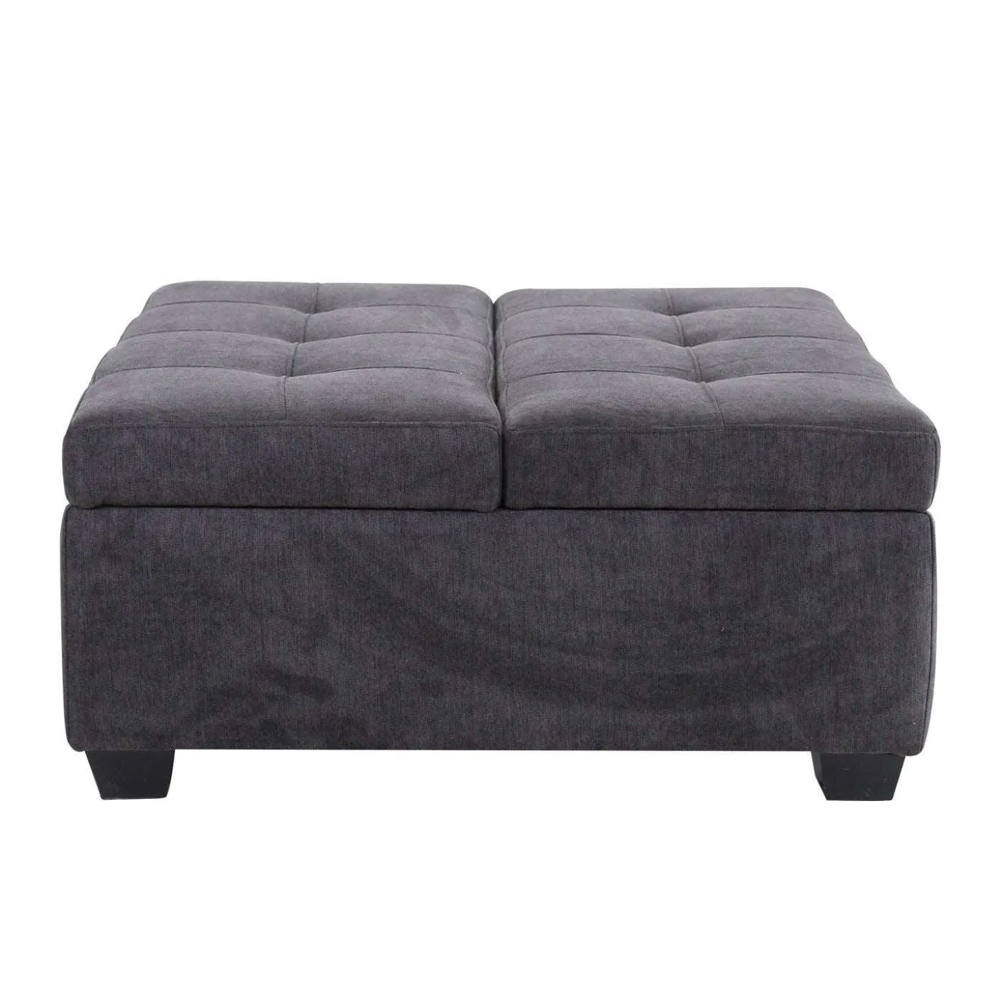 Ottoman avec rangement - gris charbon