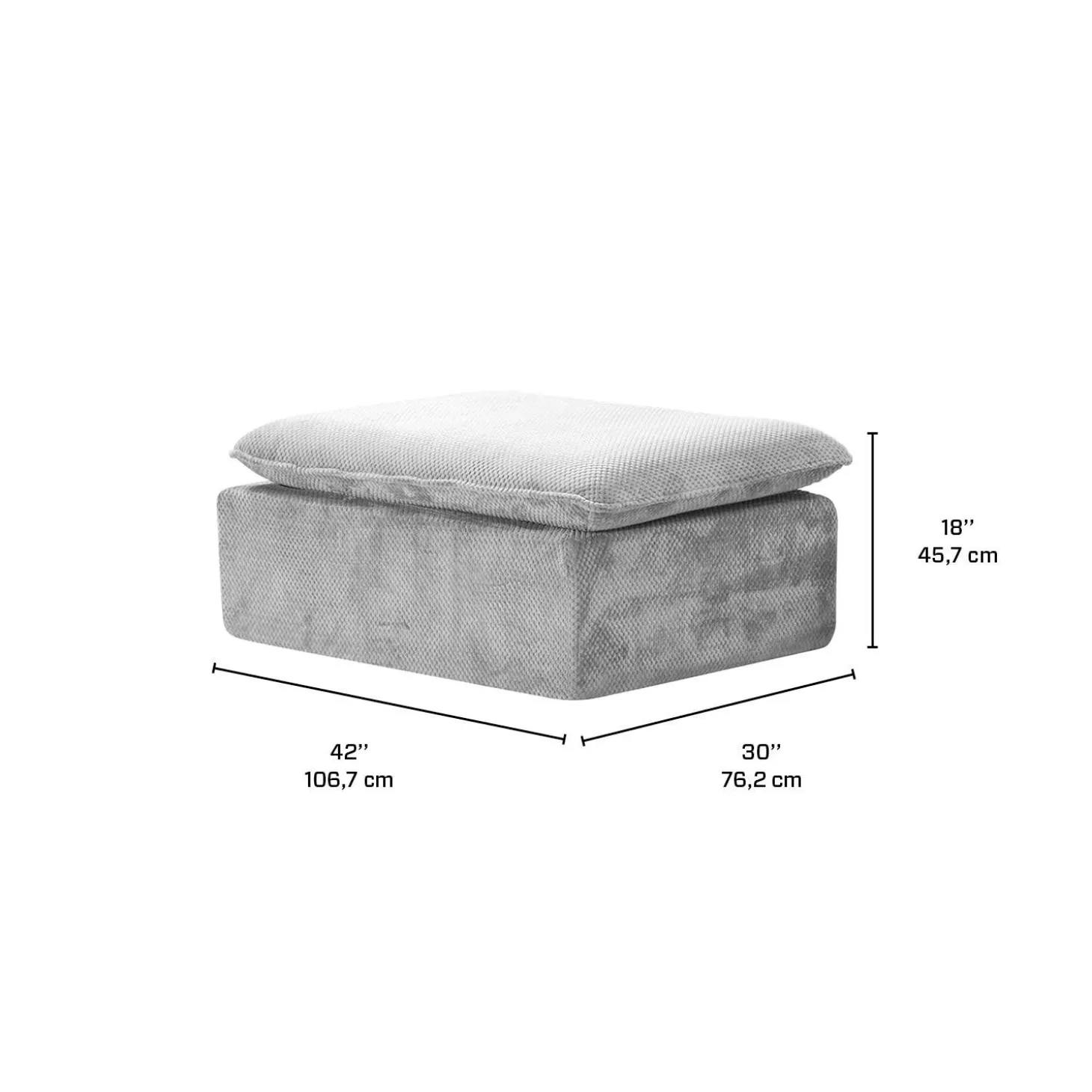Ottoman en mousse roulé et compressé Sealy