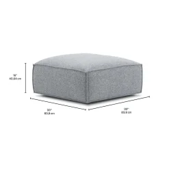 Ottoman en tissu - 33 x 33 x 16