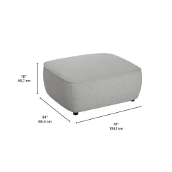Ottoman en tissu gris