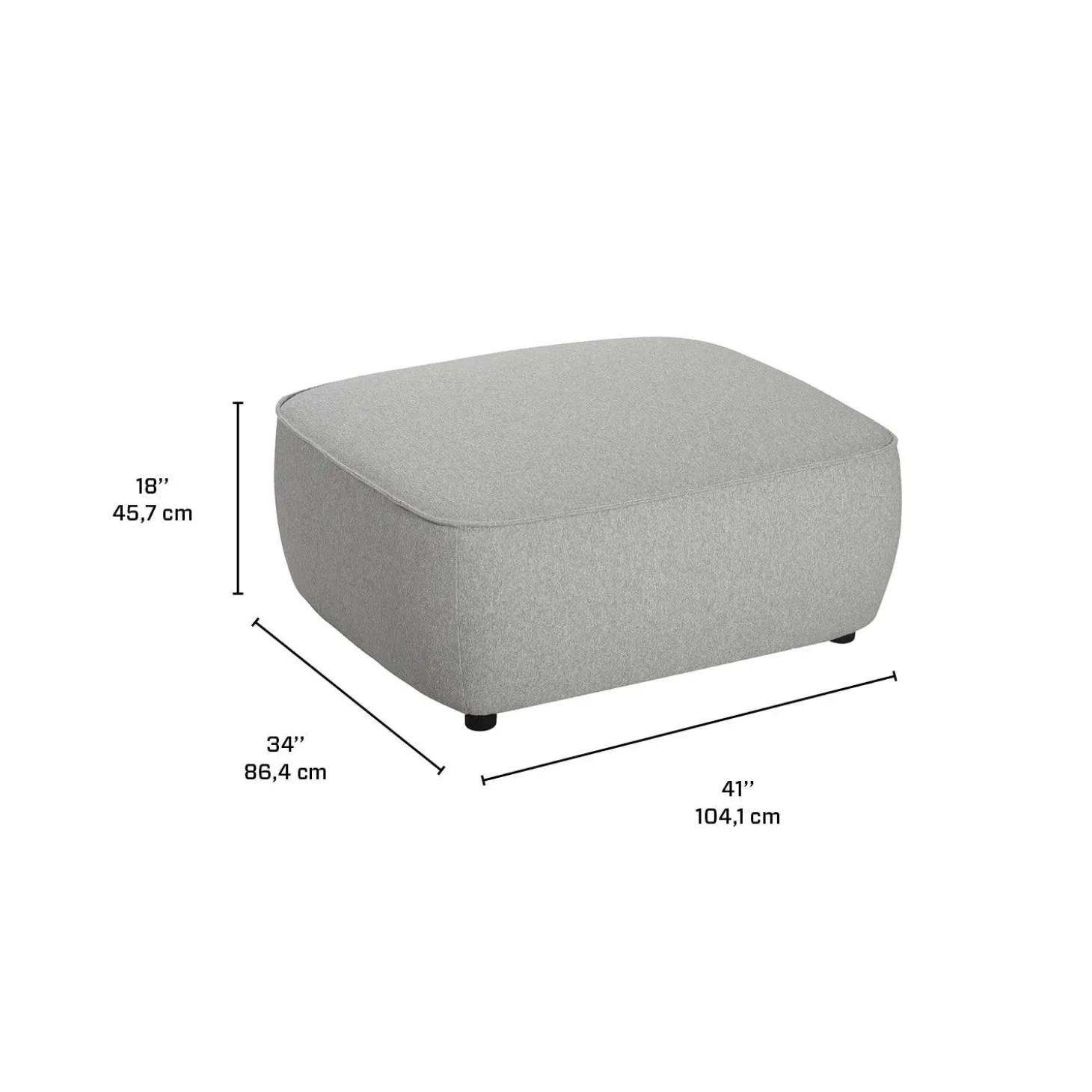 Ottoman en tissu gris