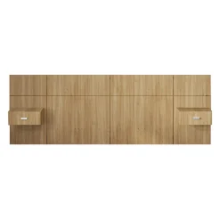Panneaux avec 2 tables de chevet intégrées pour lits queen - naturel