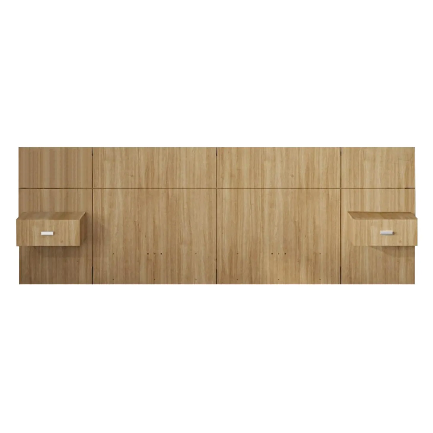 Panneaux avec 2 tables de chevet intégrées pour lits queen - naturel