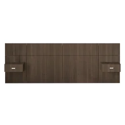 Panneaux avec 2 tables de chevet intégrées pour lits double - taupe