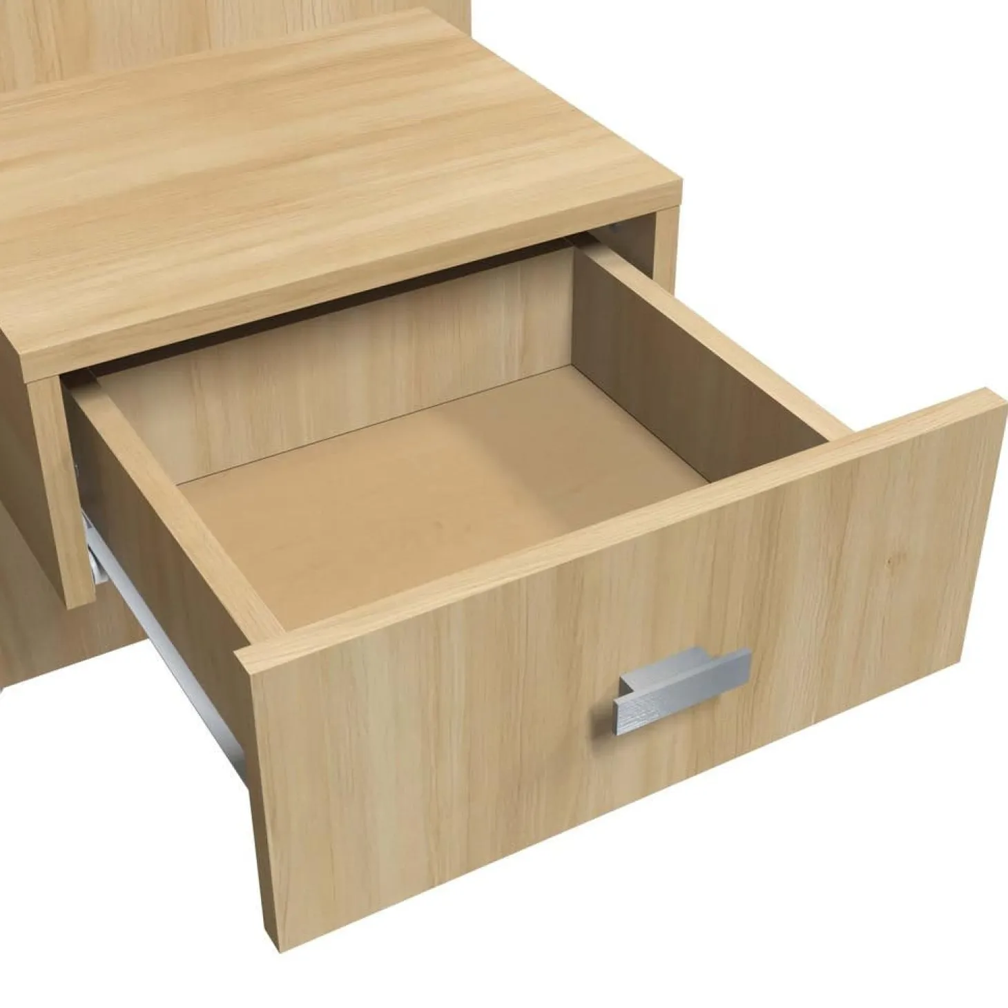 Panneaux avec 2 tables de chevet intégrées pour lits double - naturel
