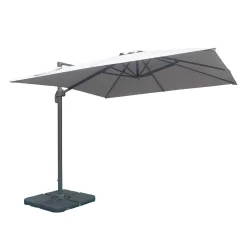 Parasol à mât déporté inclinable et rotatif 360° avec base - 10 pi