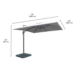 Parasol à mât déporté inclinable et rotatif 360° avec base - 10 pi