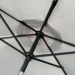 Parasol gris inclinable avec base - 9 pi