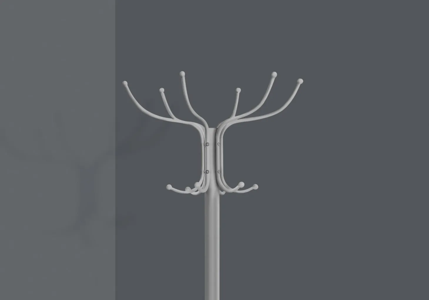 Patère - 70"H, métal argent et soutien à parapluie