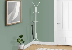 Patère - 68"H, métal blanc