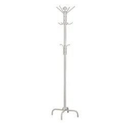 Patère - 70"H, métal blanc