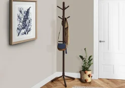 Patère - 69"H, style contemporain en bois espresso