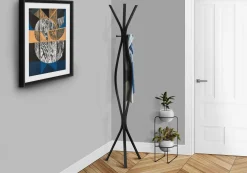 Patère - 72"H, style contemporain métal noir