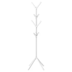 Patère sur pied - 70"H, métal blanc