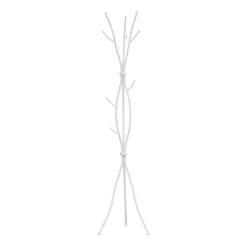 Patère sur pied - 74"H, métal blanc