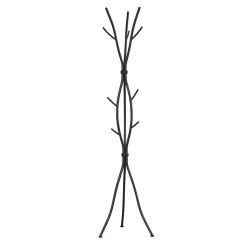 Patère sur pied - 74"H, métal martele noir