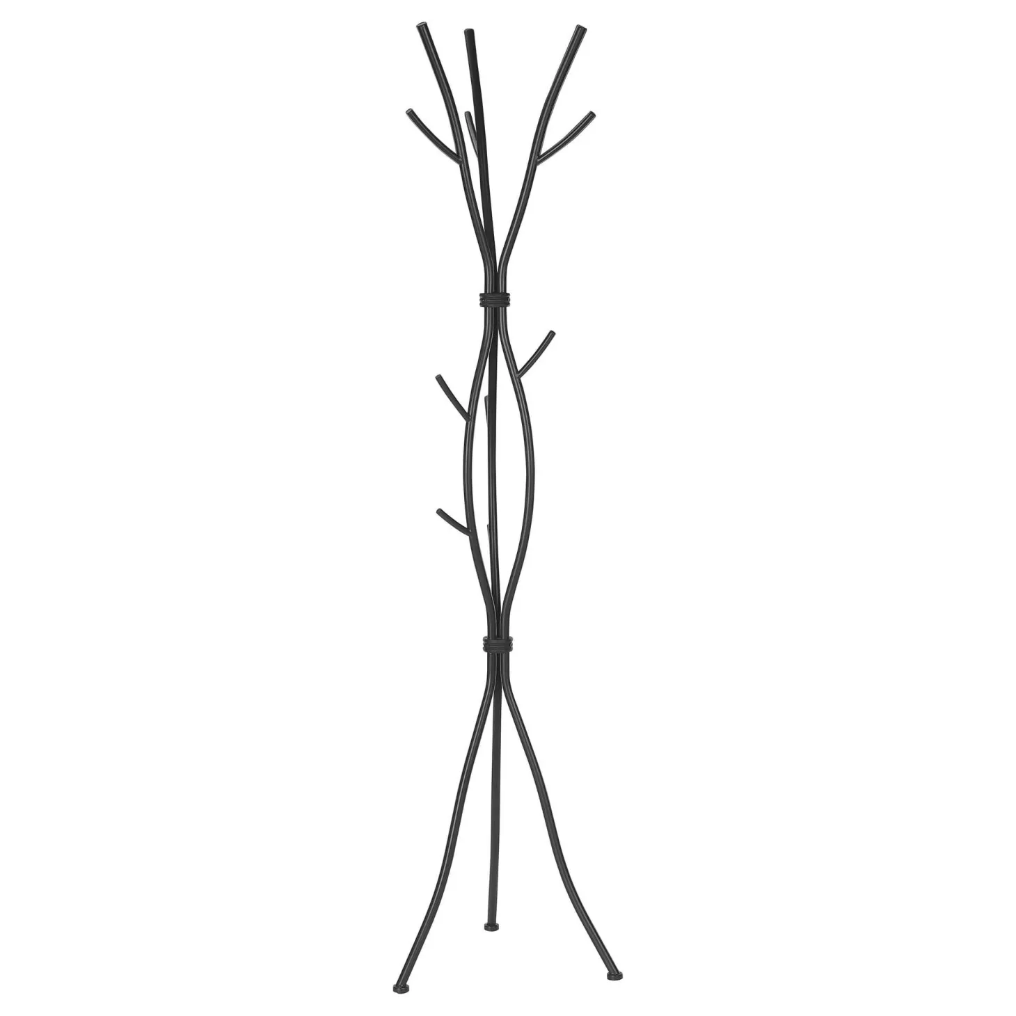 Patère sur pied - 74"H, métal martele noir