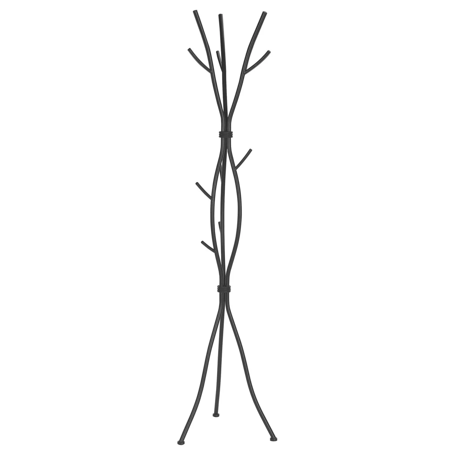 Patère sur pied - 74"H, métal martele noir