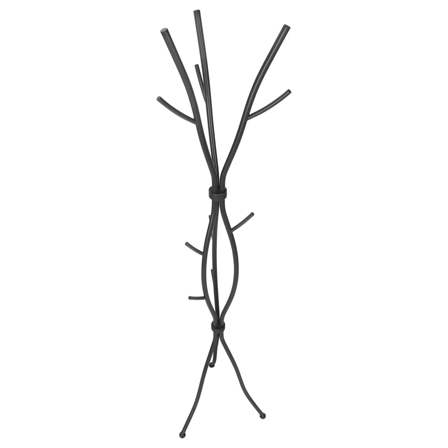 Patère sur pied - 74"H, métal martele noir