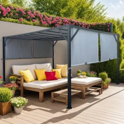 Pergola en acier 10' x 13' - gris