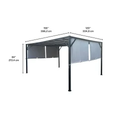 Pergola en acier 10' x 13' - gris