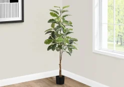 Plante artificielle - 52"H, caoutchouc intérieur pot 5"