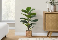 Plante artificielle - 28"H/figuier intérieur/pot tisse 8"