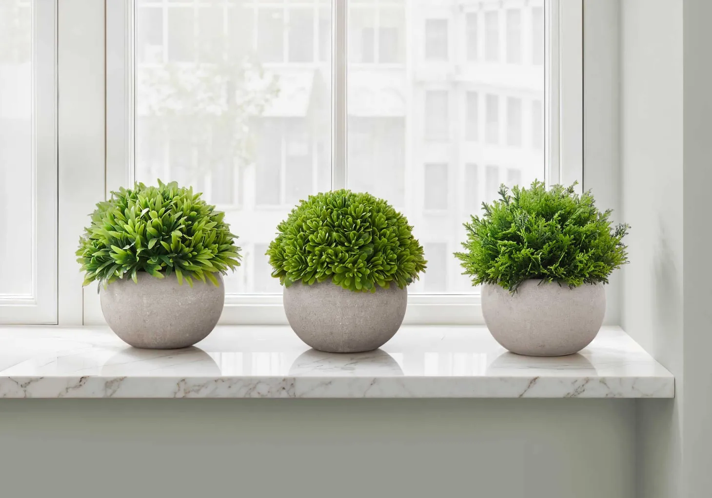 Plante artificielle - 3mcx, 5"H gazon pot gris 3"