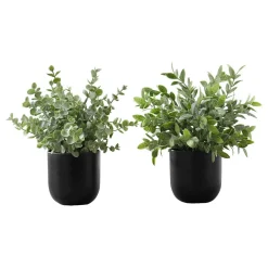 Plante artificielle - 2mcx, 11"H eucalyptus/gazon pot 5"