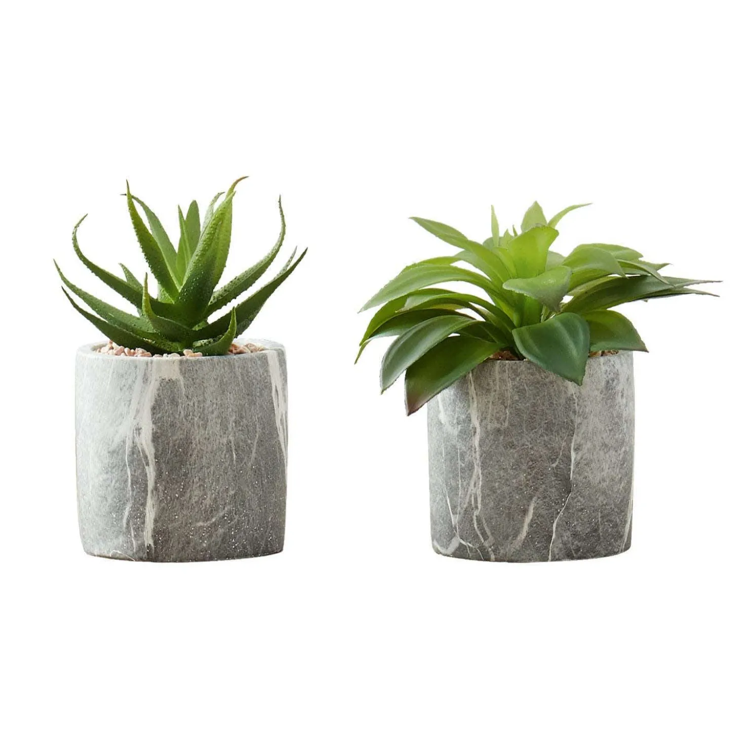 Plante artificielle - 2mcx, 7"H succulent pot ciment 4"