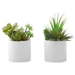 Plante artificielle - 2mcx/7"H succulent pot ceramique 3"