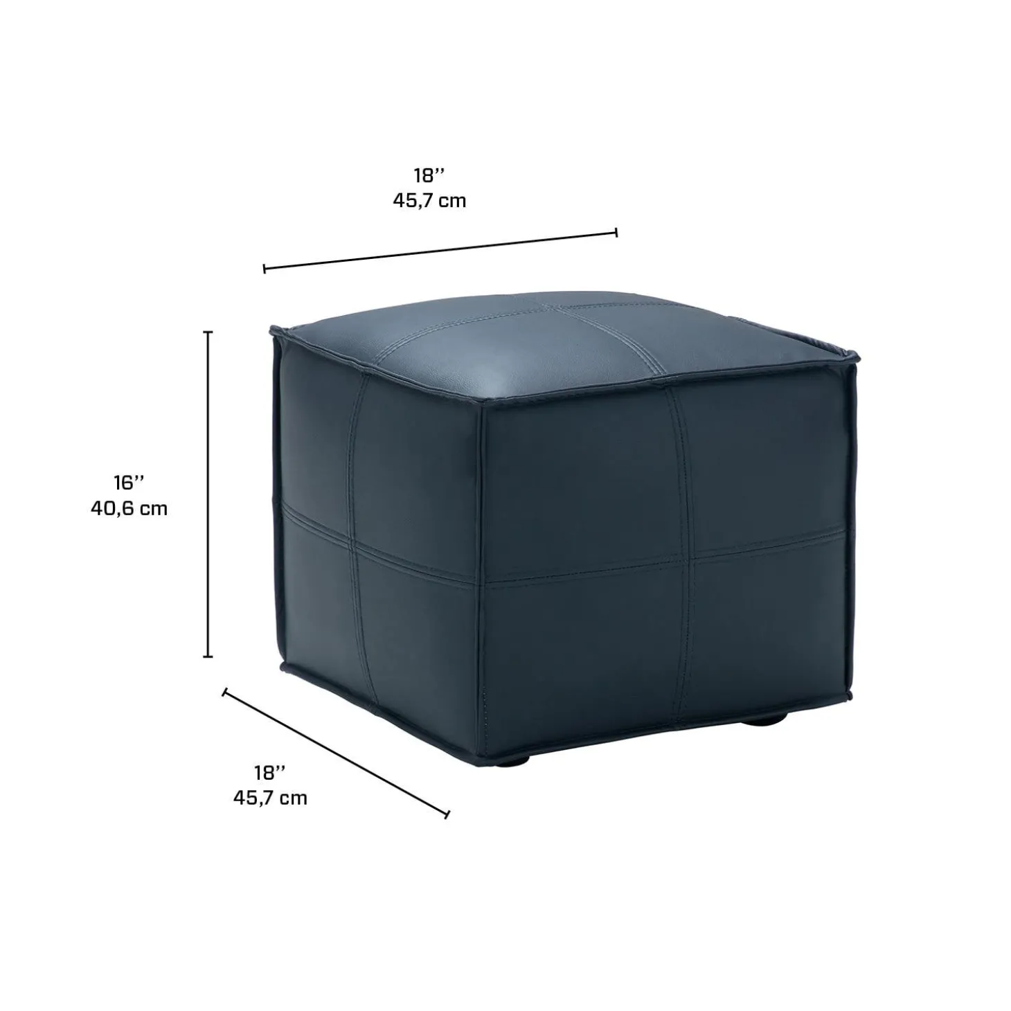 Pouf cubique - bleu