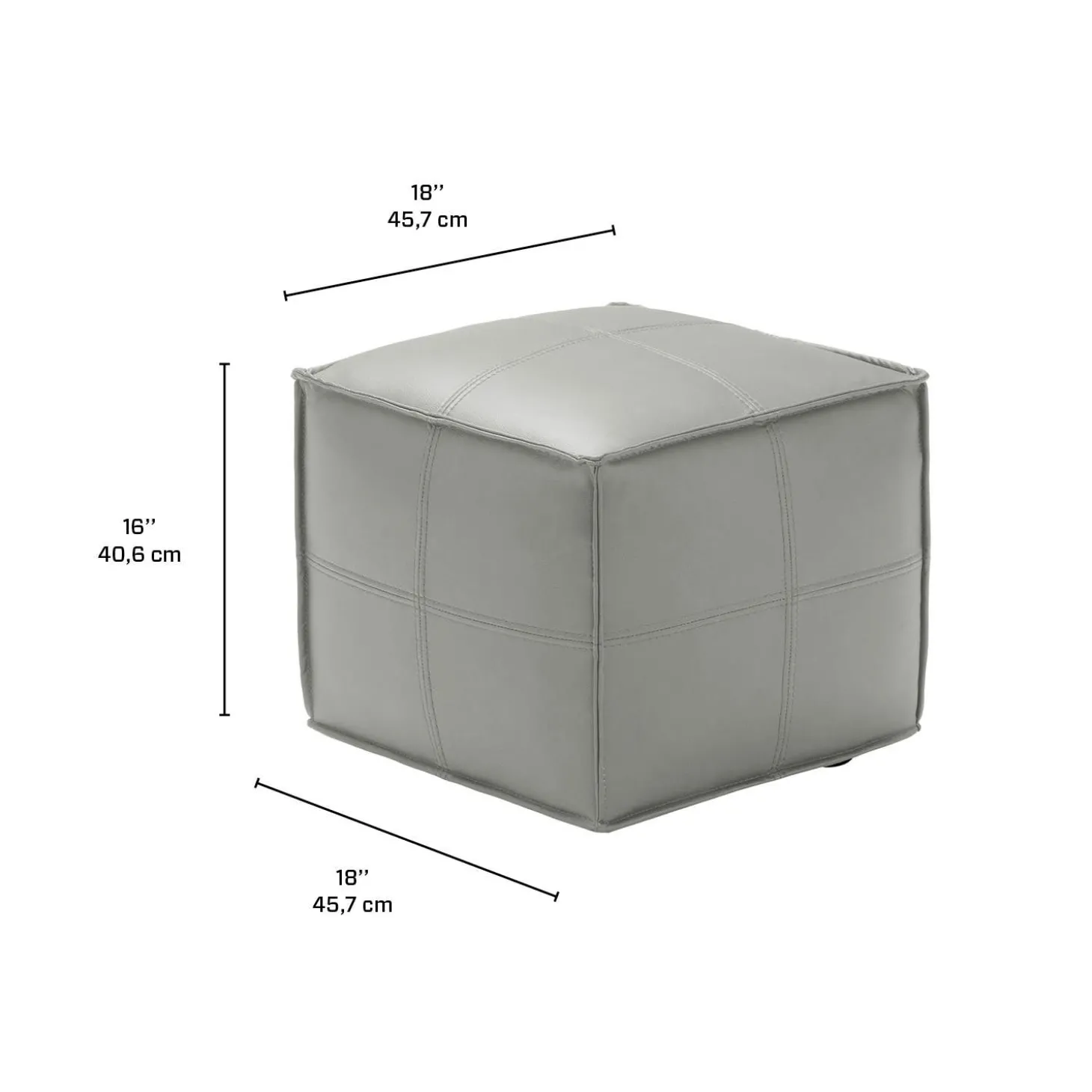 Pouf cubique - gris