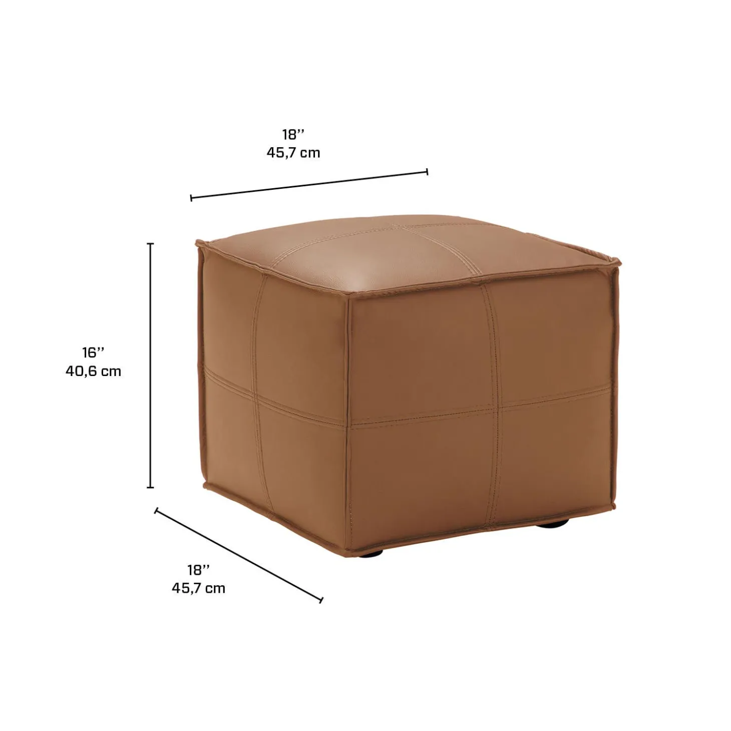 Pouf cubique - tan