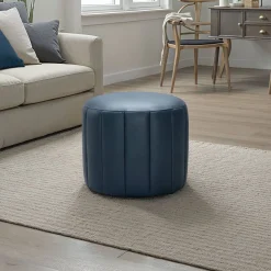 Pouf rond - bleu