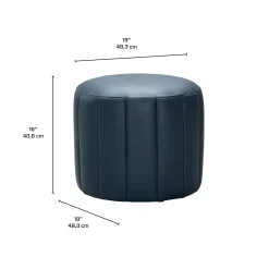 Pouf rond - bleu