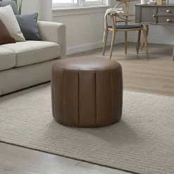 Pouf rond - brun