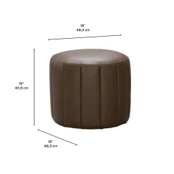 Pouf rond - brun