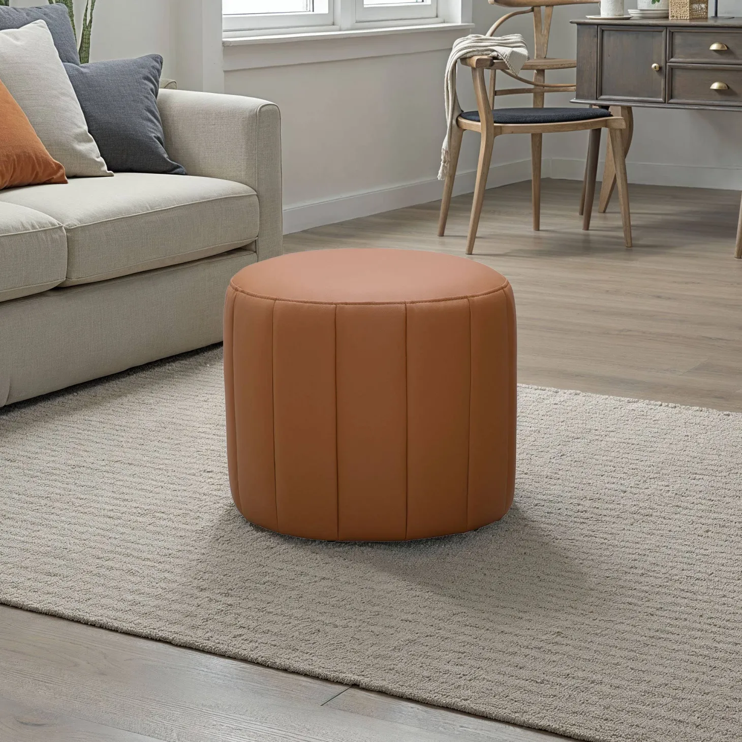 Pouf rond - tan