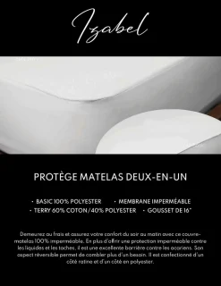 Protège-matelas imperméable et réversible king