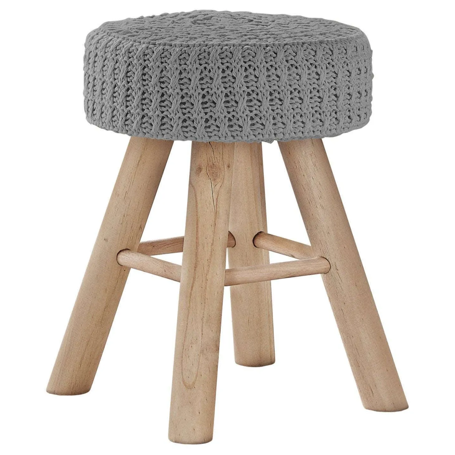 Repose-pieds avec piètement en bois - gris