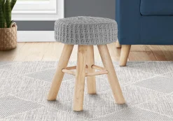 Repose-pieds avec piètement en bois - gris