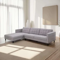 Sectionnel avec chaise longue à gauche - gris