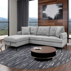 Sectionnel avec chaise longue à gauche et rangement