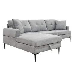 Sectionnel avec chaise longue à gauche et rangement