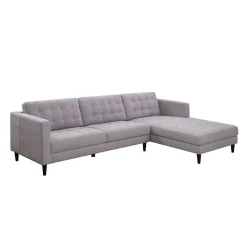 Sectionnel avec chaise longue à droite - gris