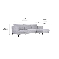 Sectionnel avec chaise longue à droite